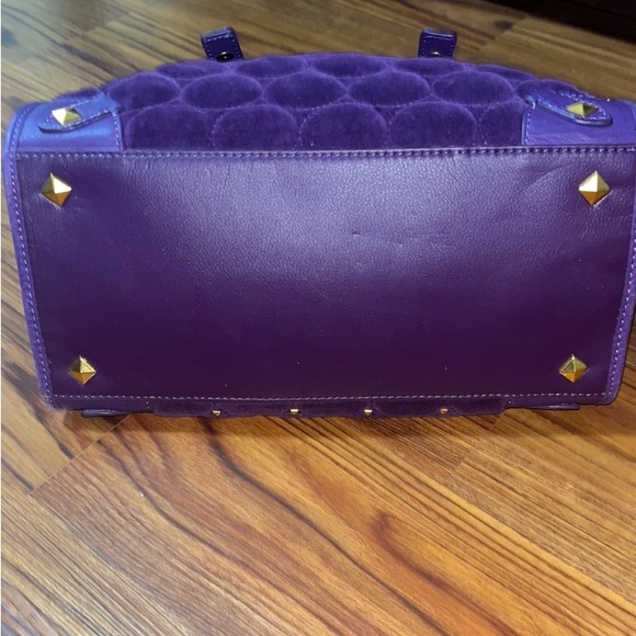 Y2K Juicy Couture Purple Velvet Satchel Handbag Purse, one size, EUC - Picture 3 of 7